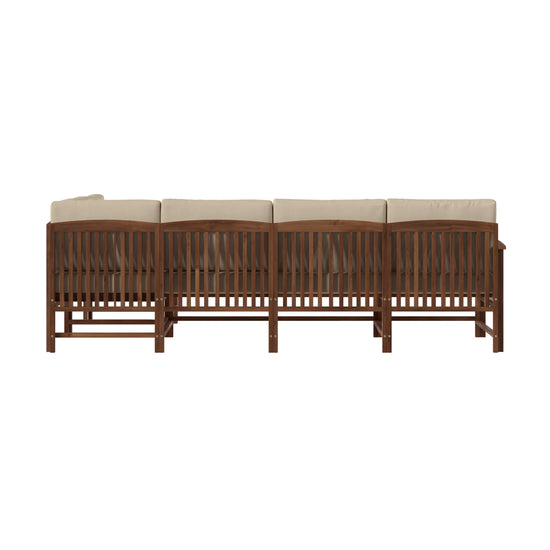 Midland Modern Solid Wood 5-Piece Outdoor Sectional Set