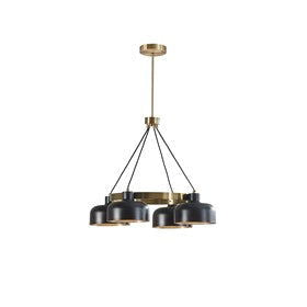 Abbott 4-LT Chandelier - Black/Gold - Mac & Mabel