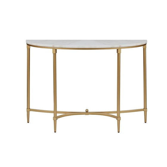 Bordeaux Console table - White/Gold - Mac & Mabel