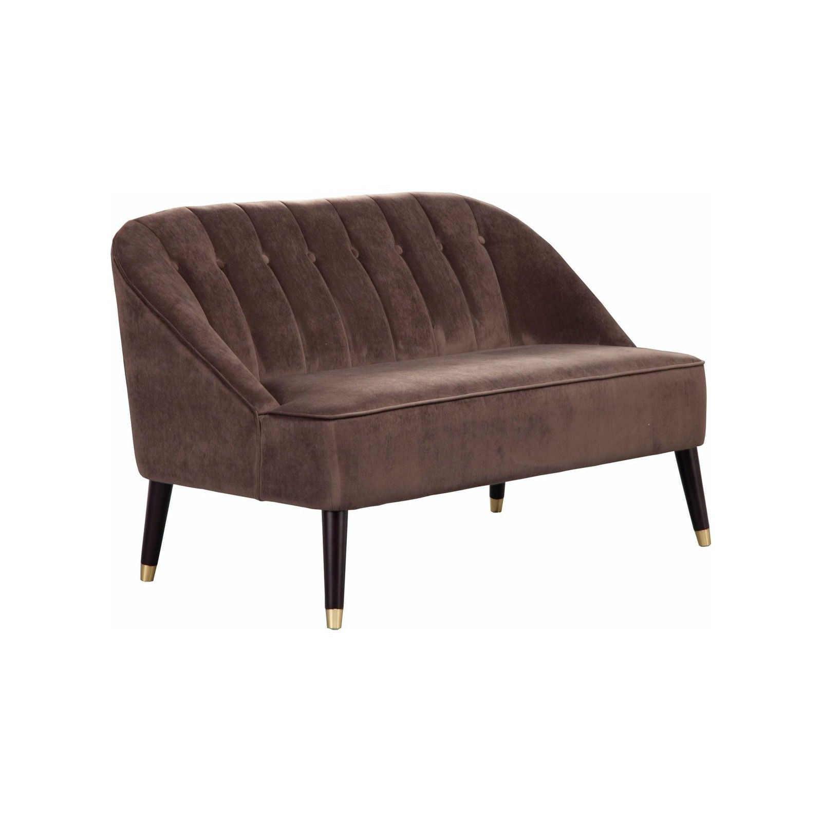 Deco Upholstered Bench, Brown/Gold - Mac & Mabel