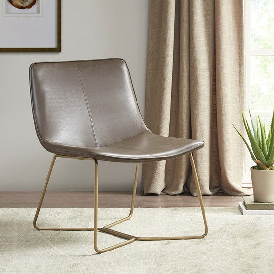 Fallon Accent Chair - Brown/Gold - Mac & Mabel