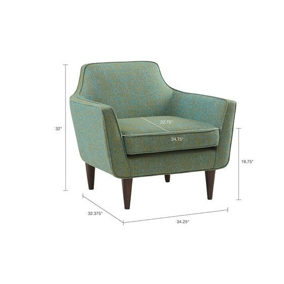 Cruz Mid Century Accent Chair, Blue/Green - Mac & Mabel