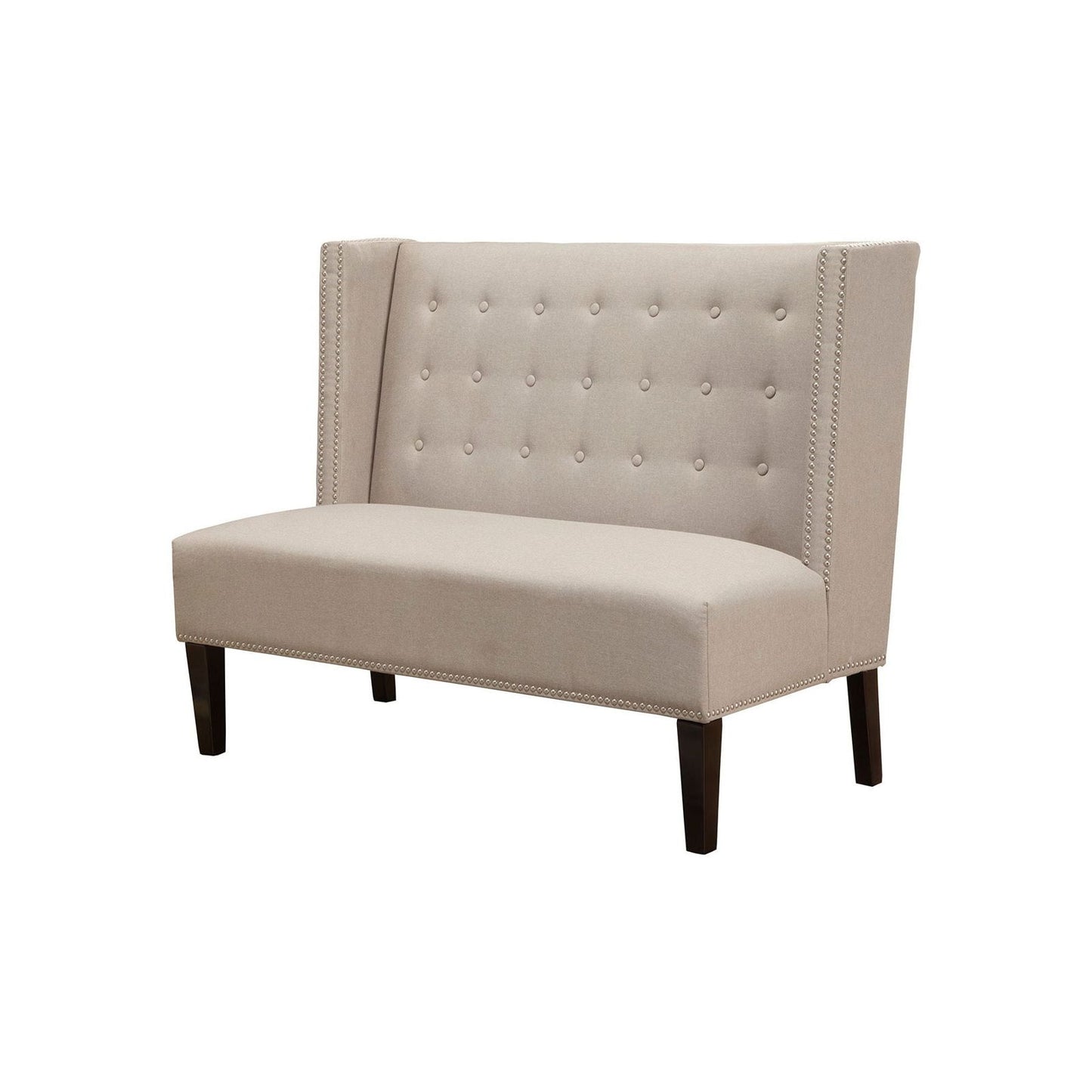 Aristocrat Upholstered Bench, Beige/Grey - Mac & Mabel