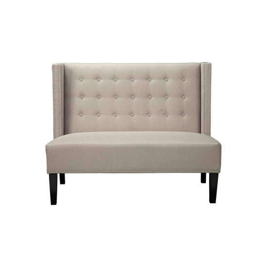 Aristocrat Upholstered Bench, Beige/Grey - Mac & Mabel