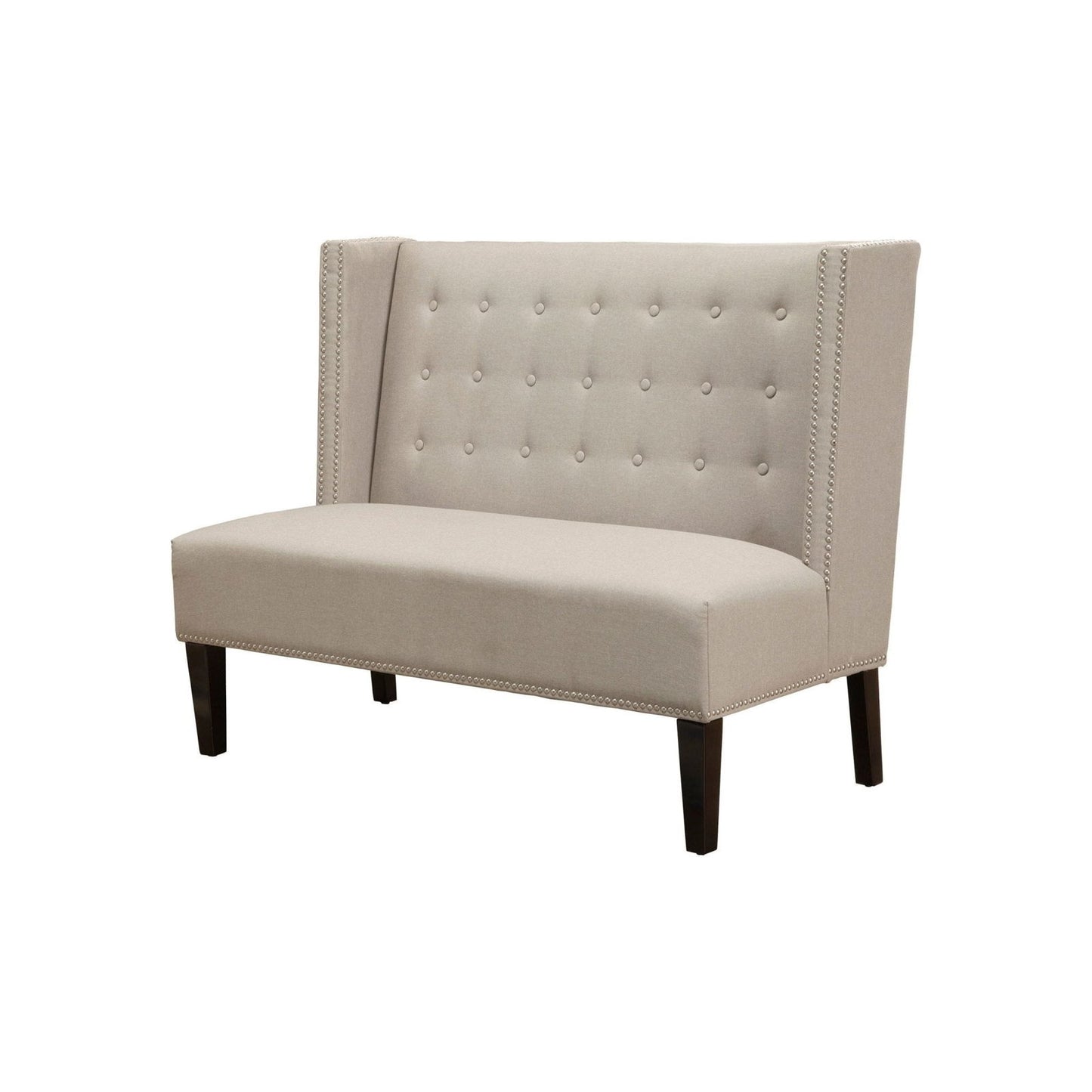 Aristocrat Upholstered Bench, Beige/Grey - Mac & Mabel