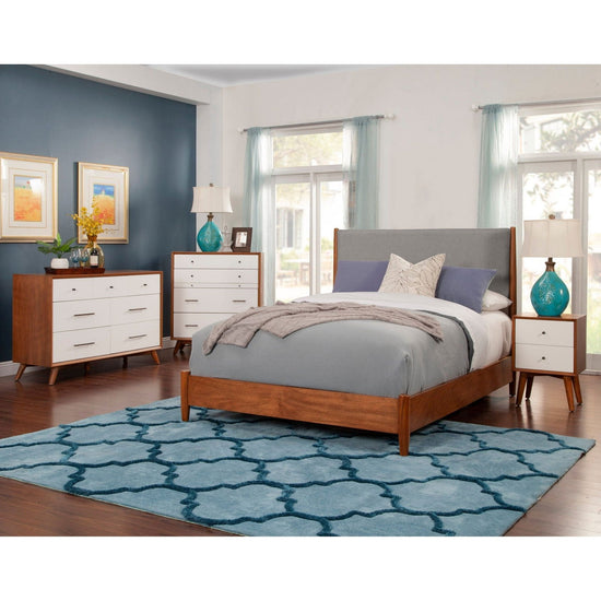 Flynn Panel Bed, Acorn/Grey - Mac & Mabel