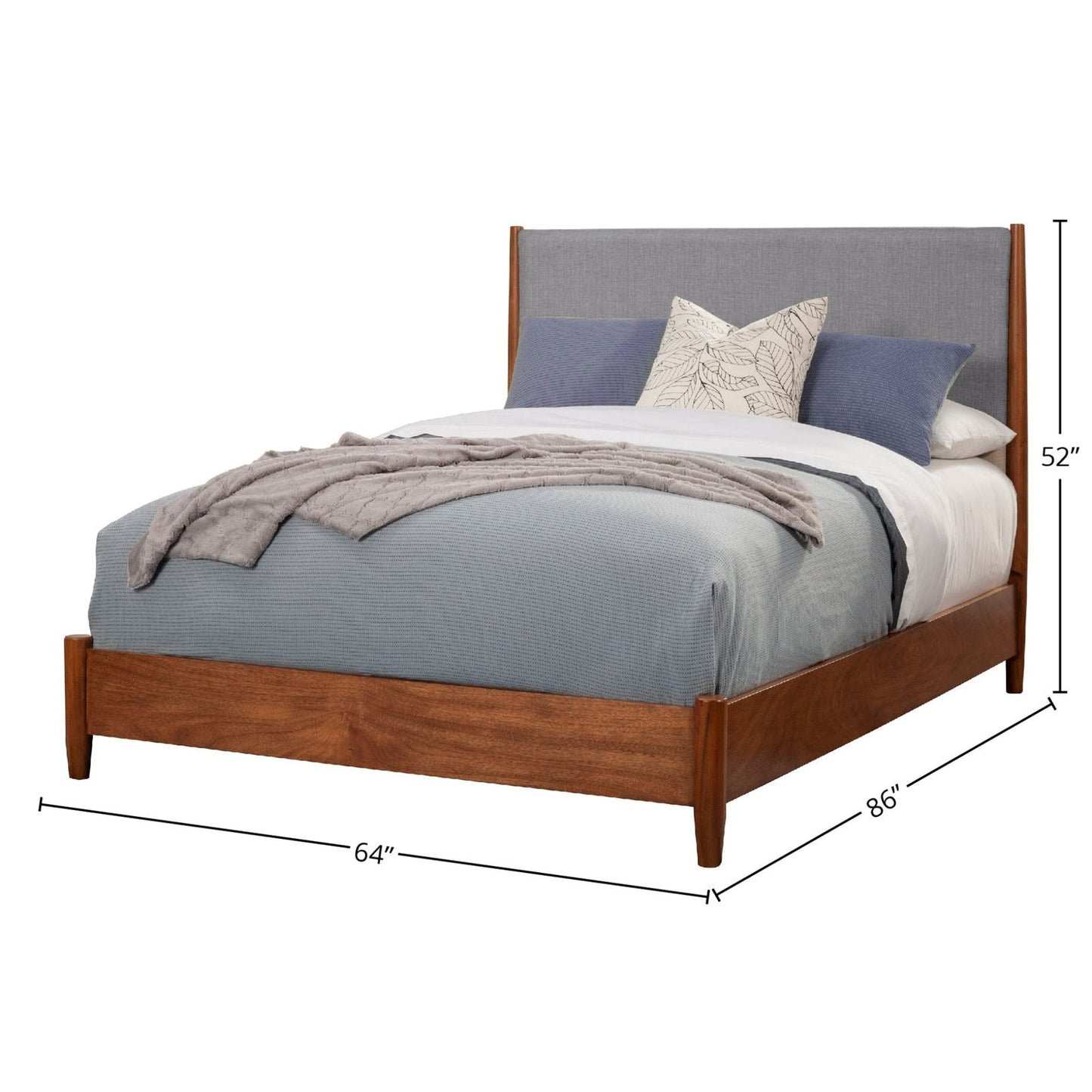 Flynn Panel Bed, Acorn/Grey - Mac & Mabel