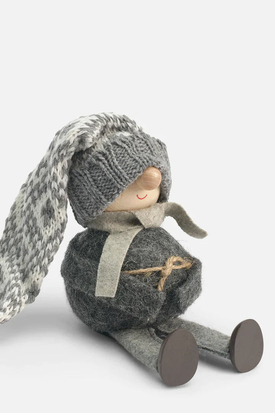 Tomte Gnome - Cousin Gustav (Grey Knitted Cap)