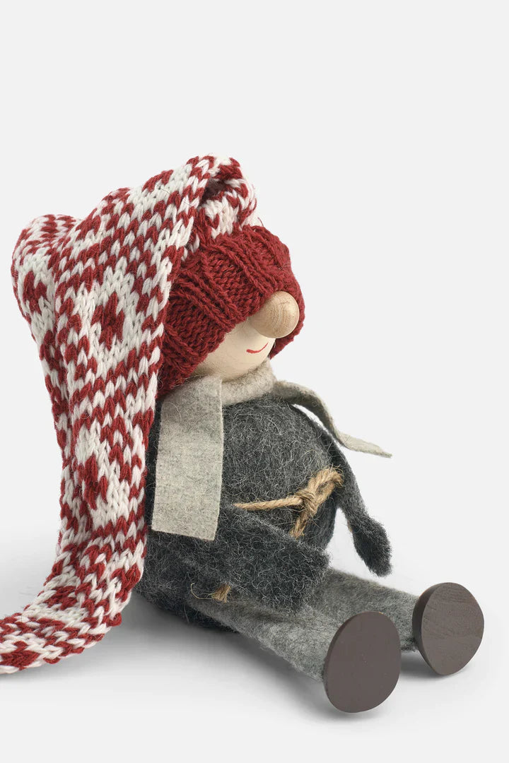 Tomte Gnome - Cousin Gustav (Red Knitted Cap)