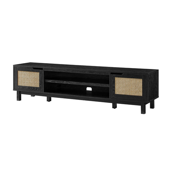 Hamkke Boho 2-Door Faux Rattan TV Stand