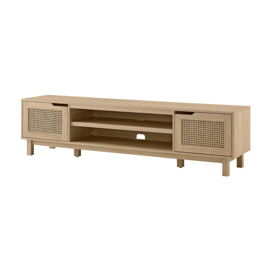 Hamkke Boho 2-Door Faux Rattan TV Stand