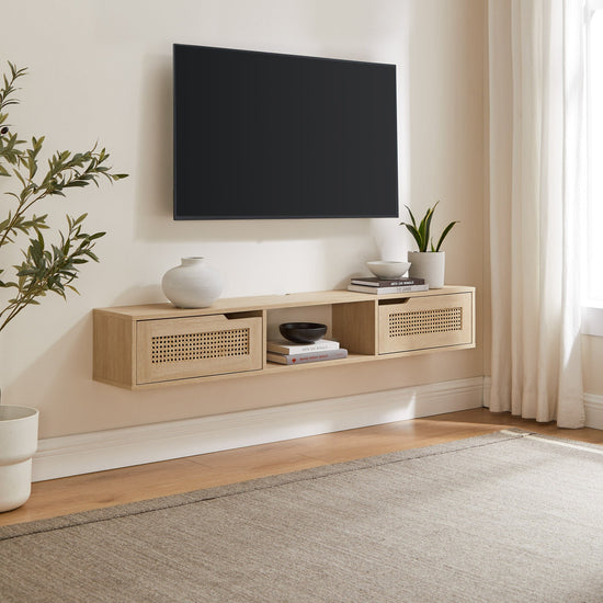 Hamkke Boho 2-Door Floating TV Stand