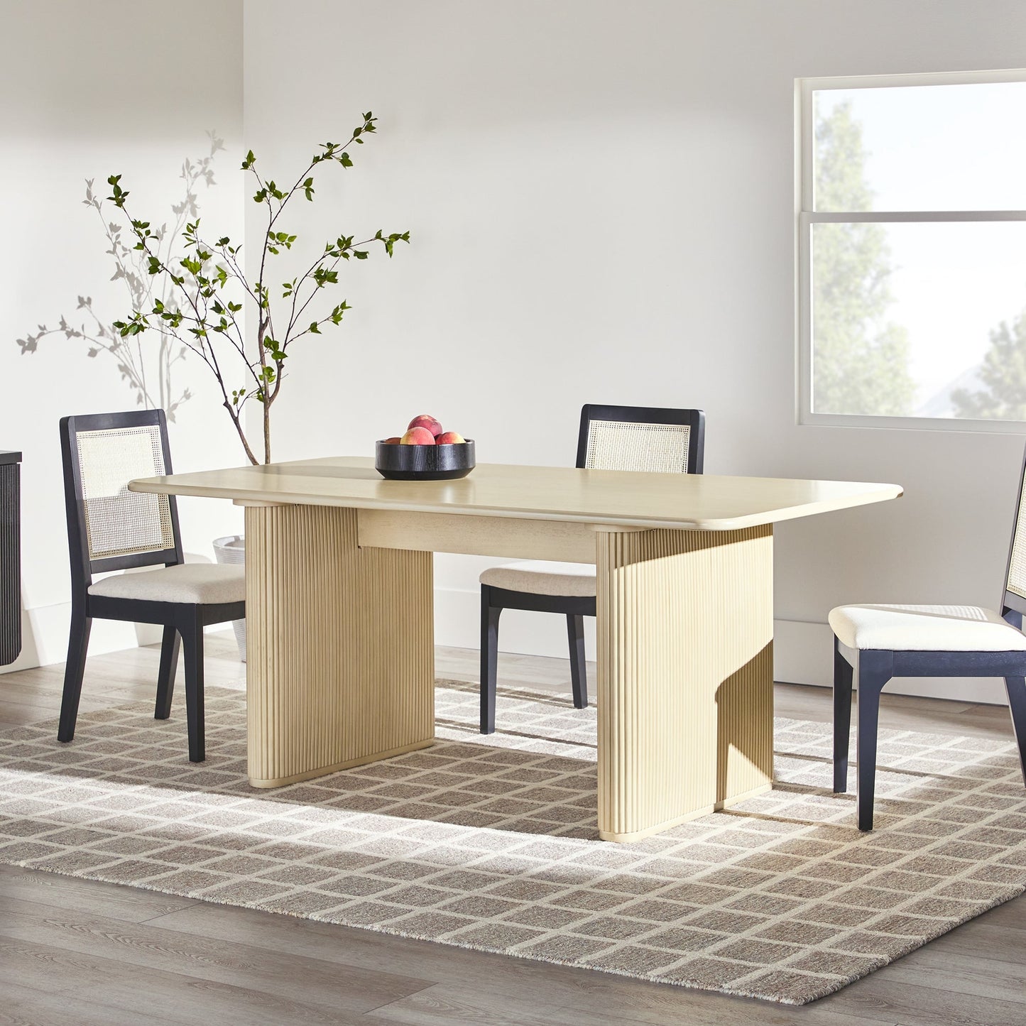 Heath 68" Scandinavian Dining Table with Reeded Base