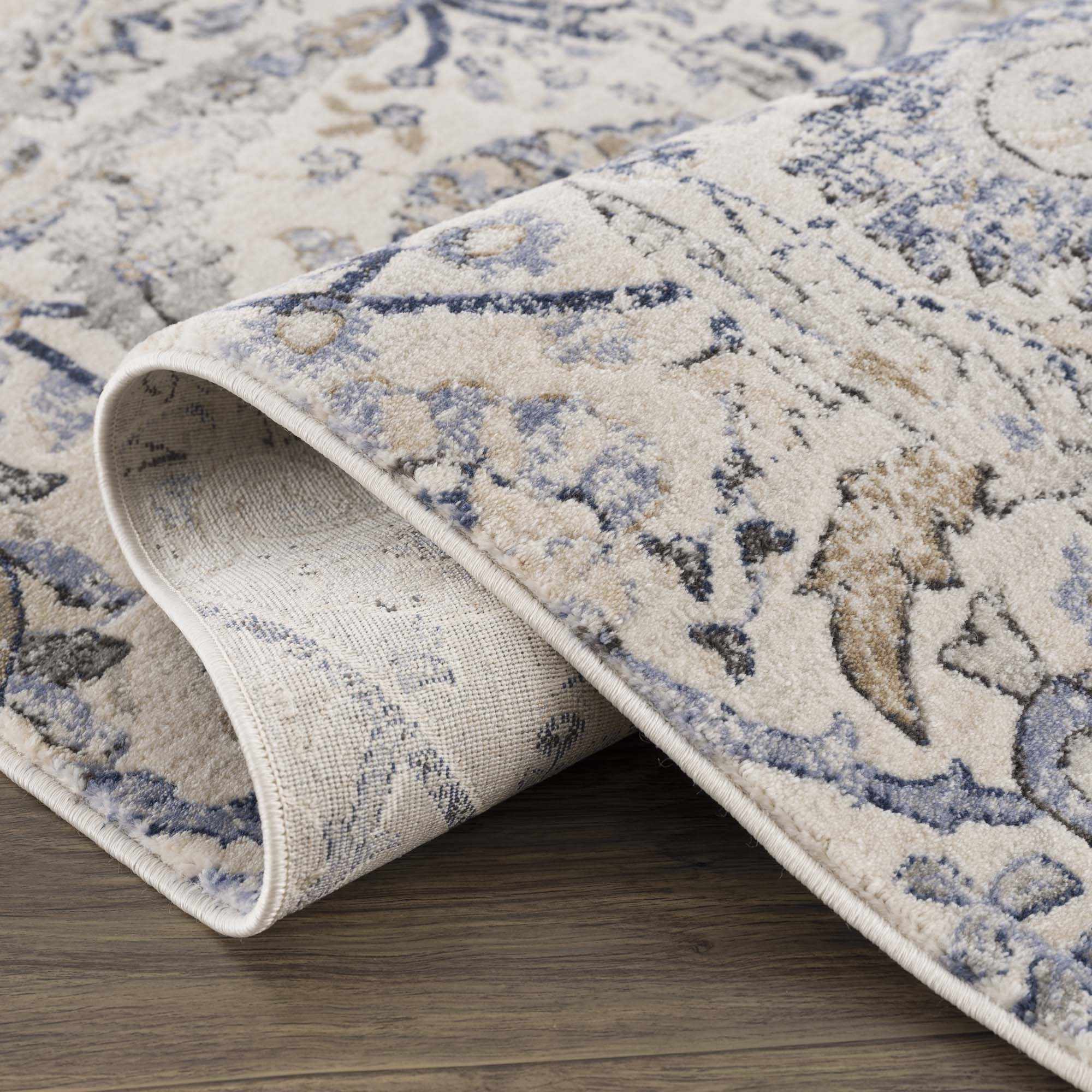 Georgiana Polypropylene Rug, Beige & Blue