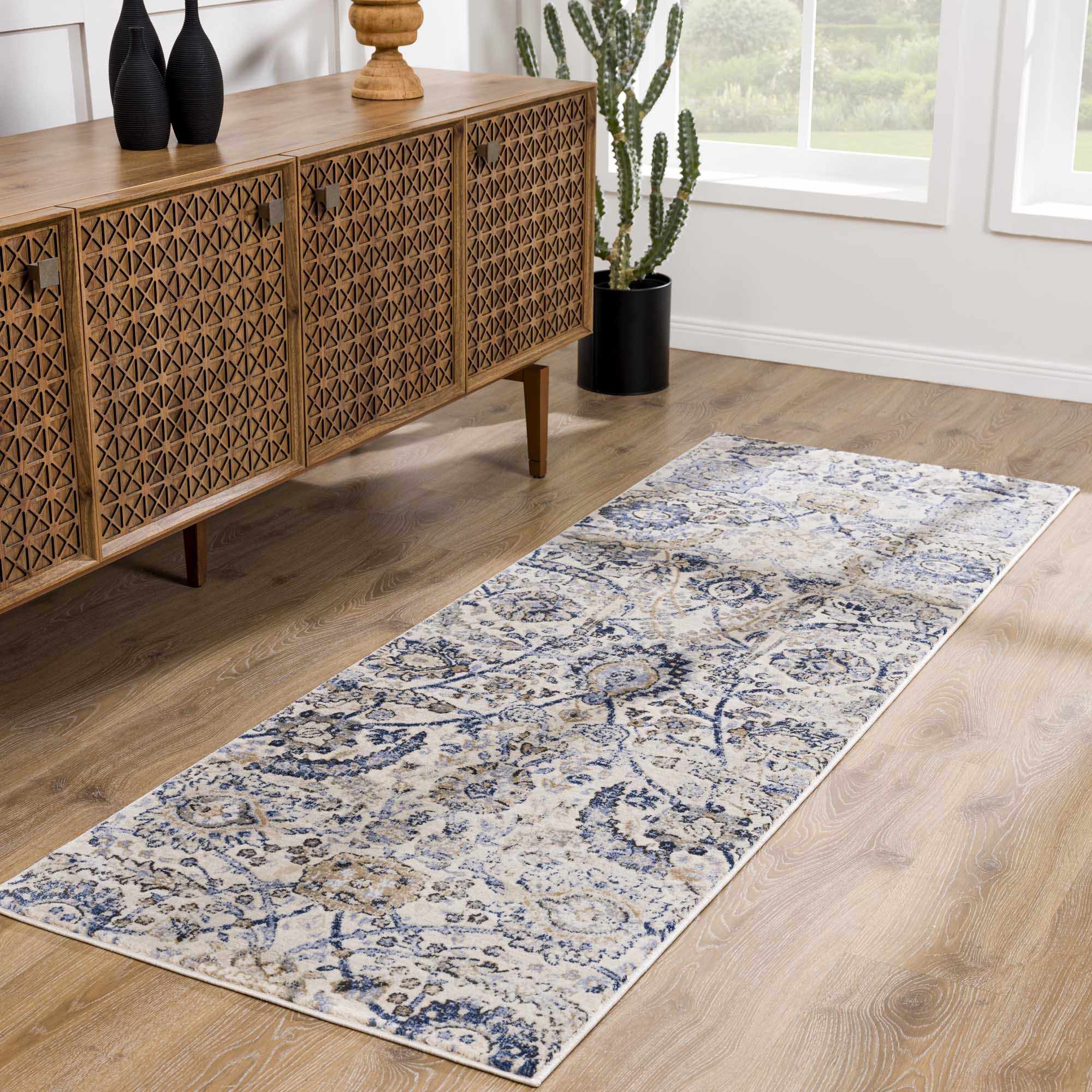 Georgiana Polypropylene Rug, Beige & Blue