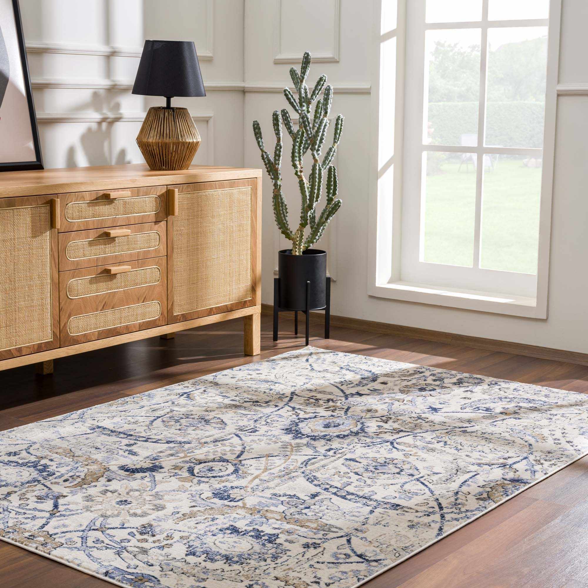 Georgiana Polypropylene Rug, Beige & Blue