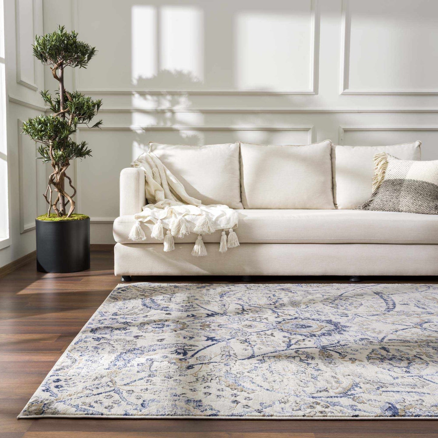 Georgiana Polypropylene Rug, Beige & Blue