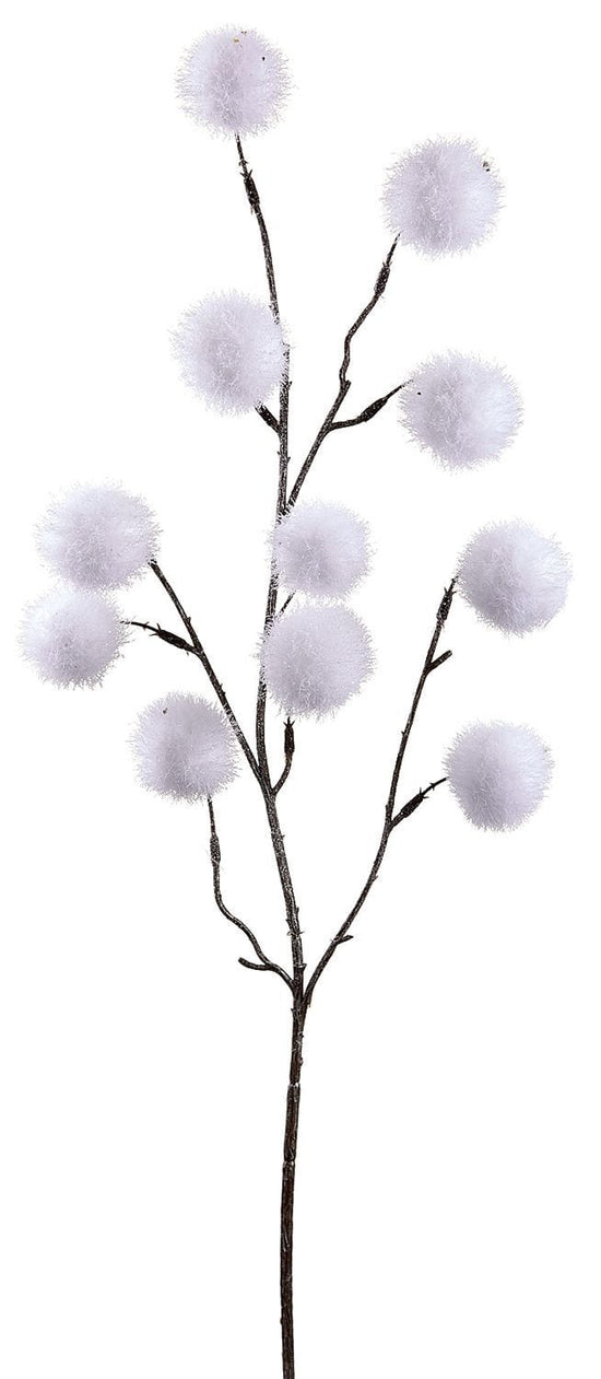 Glitter Pom-Pom Stem, 30", White