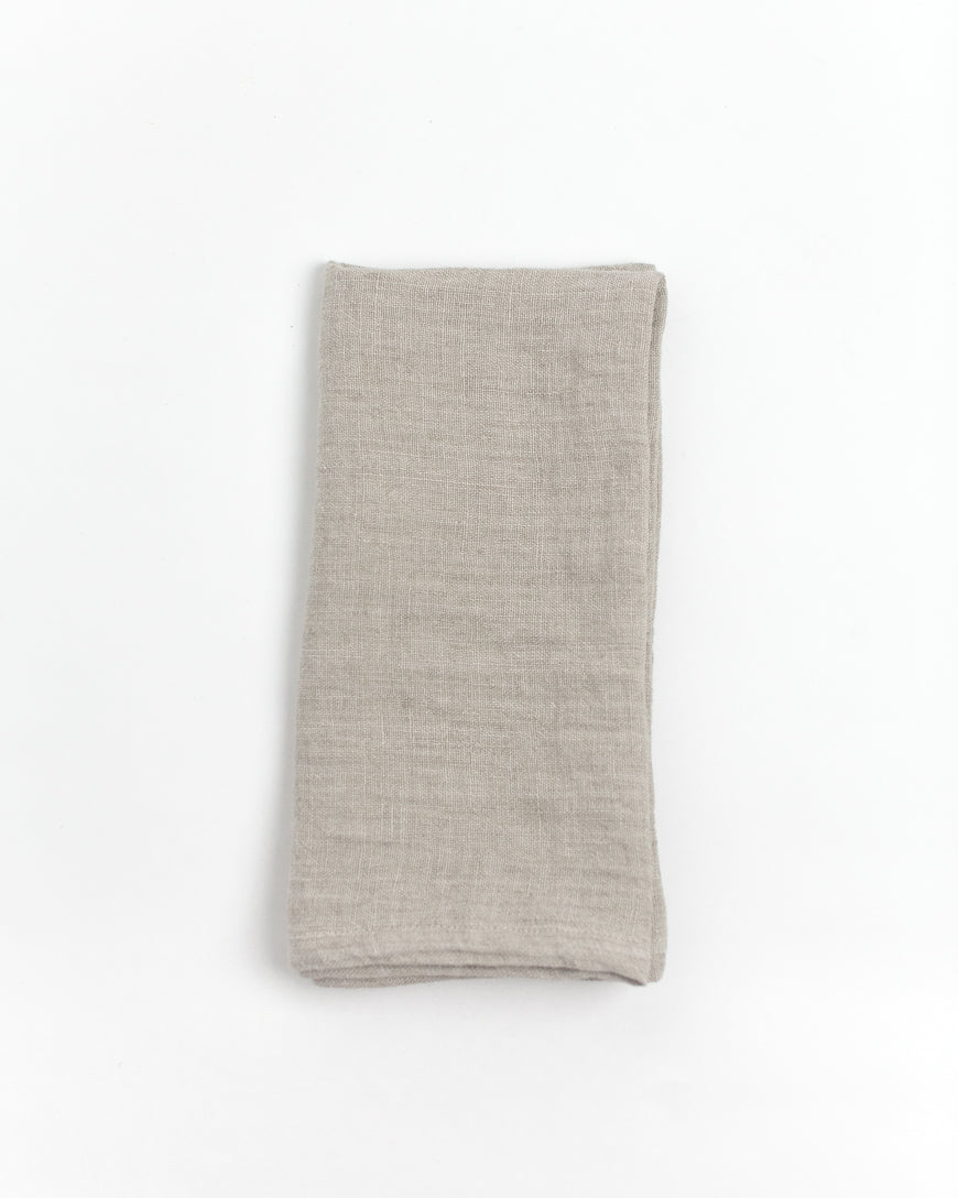 Stone Washed Linen Hemmed Dinner Napkins