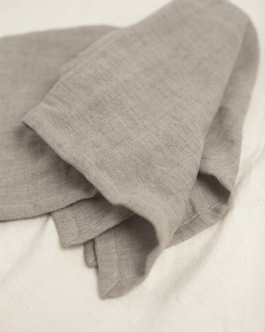 Stone Washed Linen Hemmed Dinner Napkins