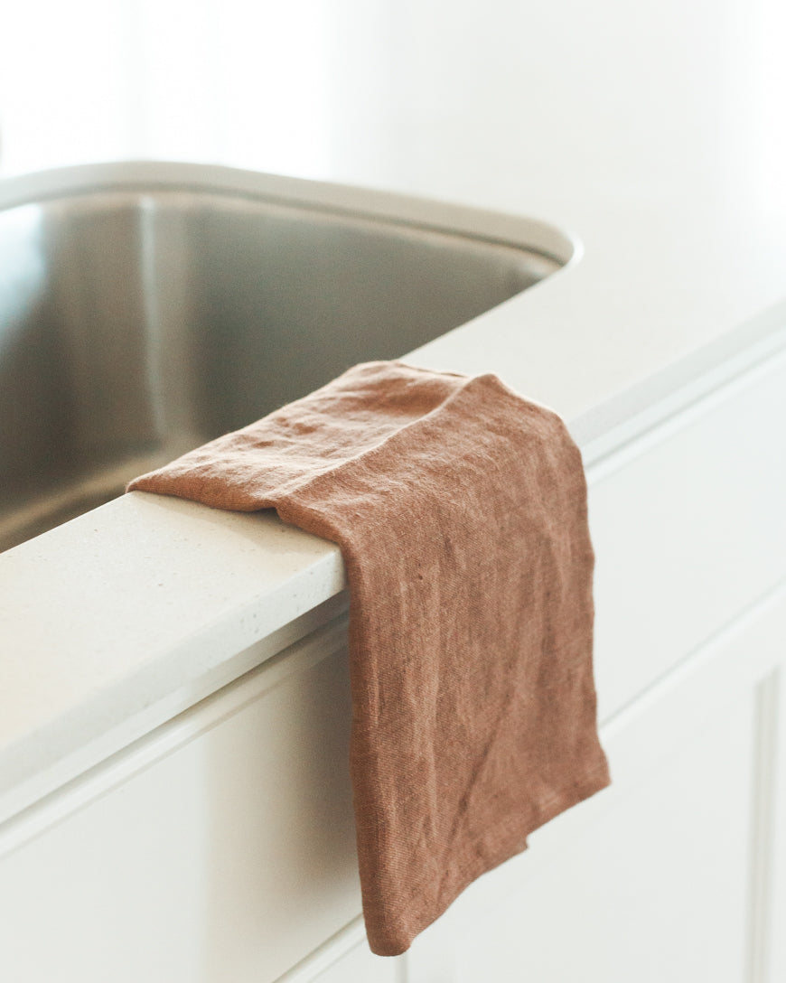 Stone Washed Linen Tea Towel