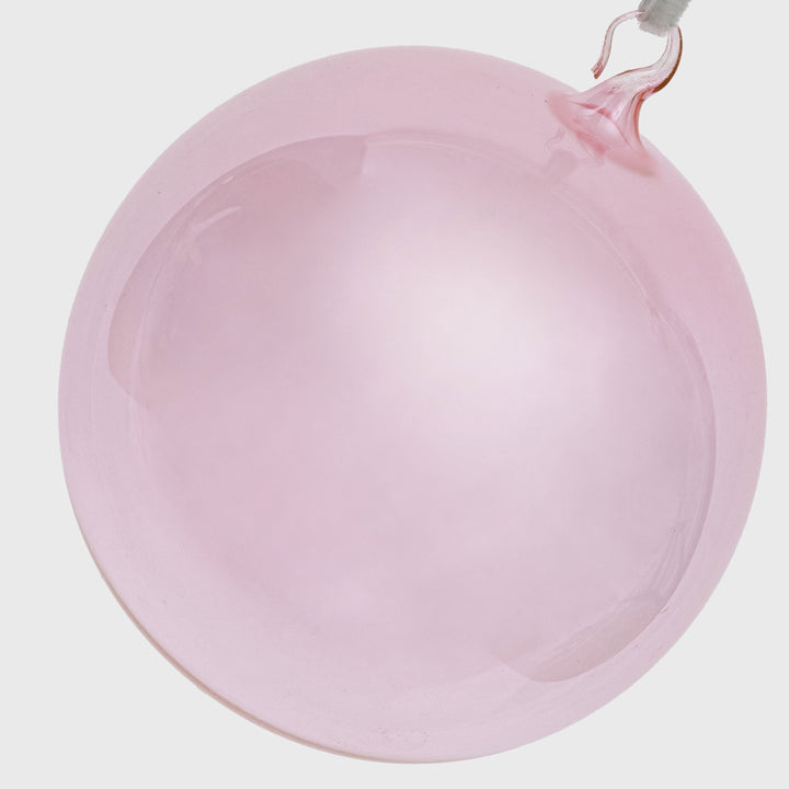 Glass Bubble Balls, Pale Pink, Set of Three