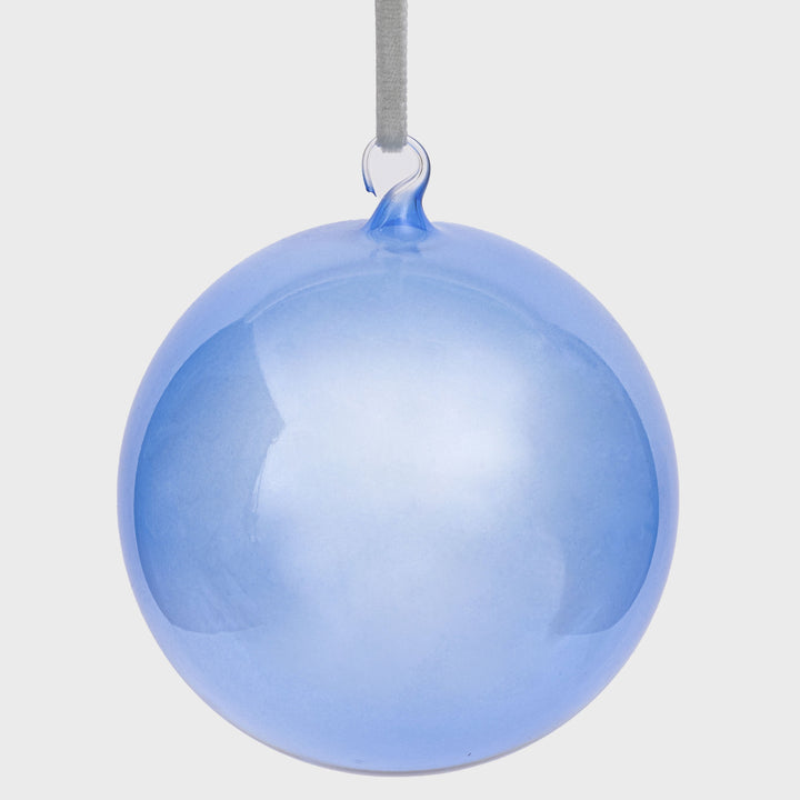 Glass Bubble Balls, Blue, Set of Three