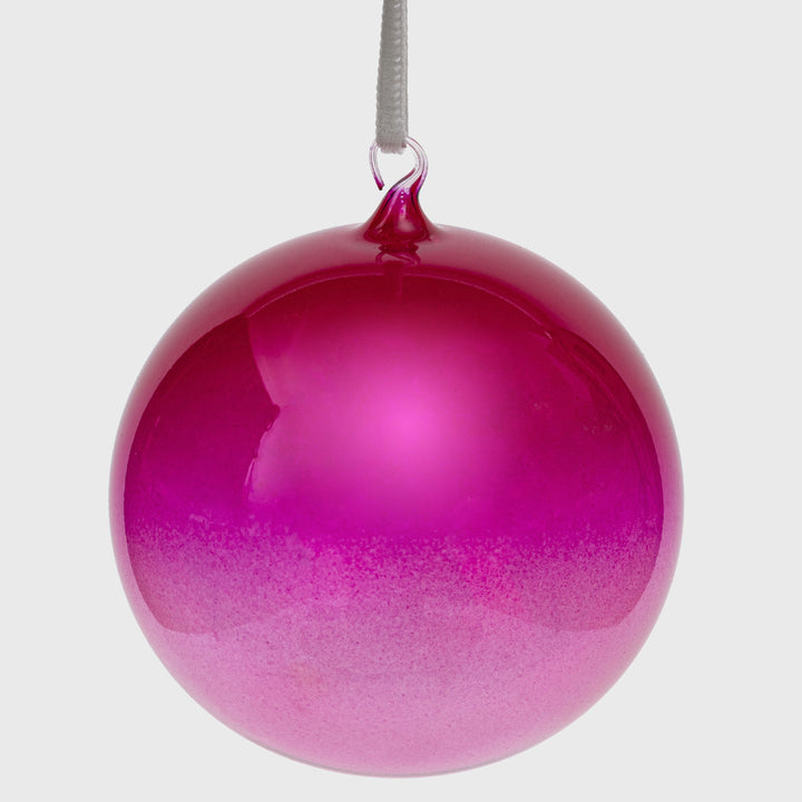 Glass Bubble Balls, Bright Pink Ombre, Set of Three