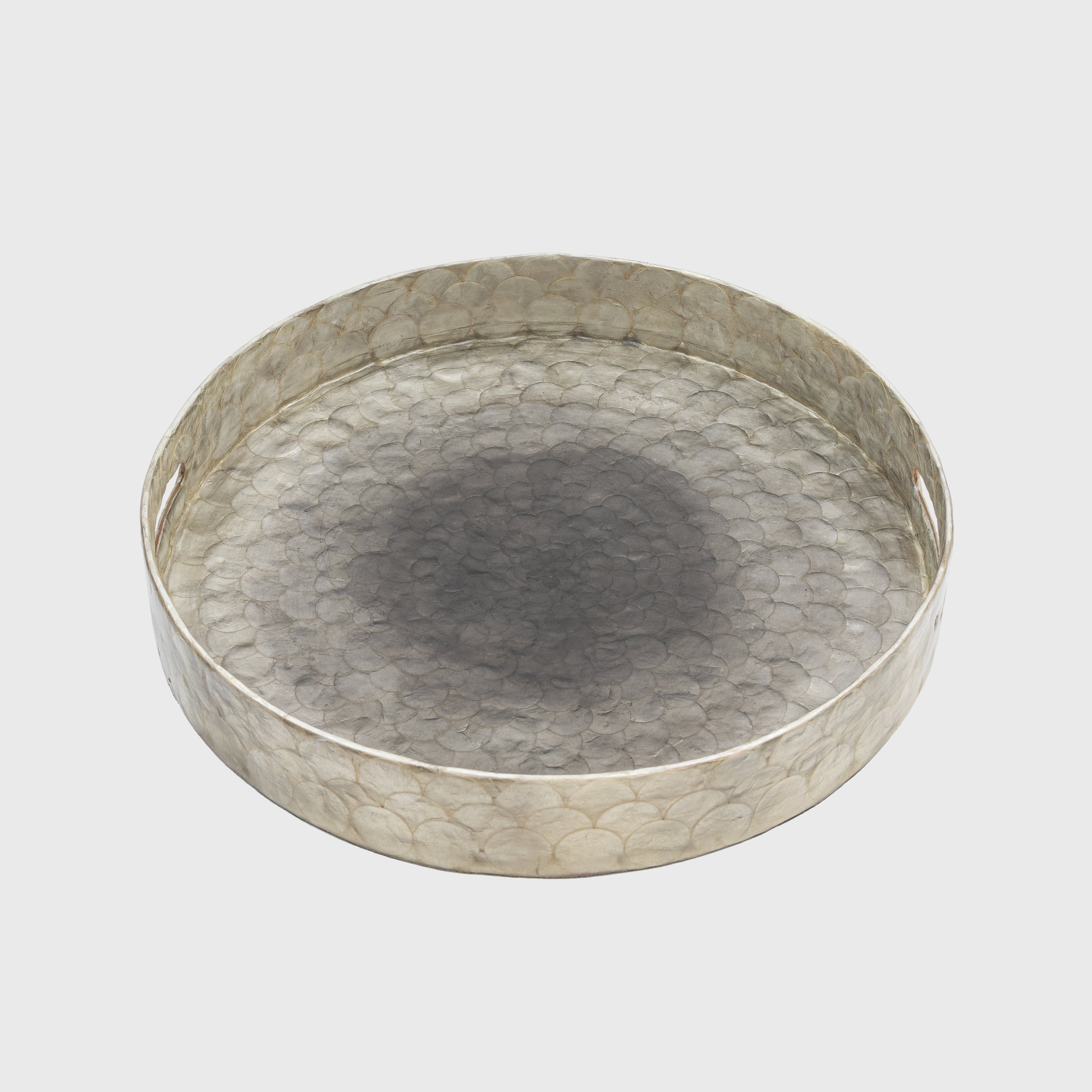 Large Ombre Capiz Tray, Grey