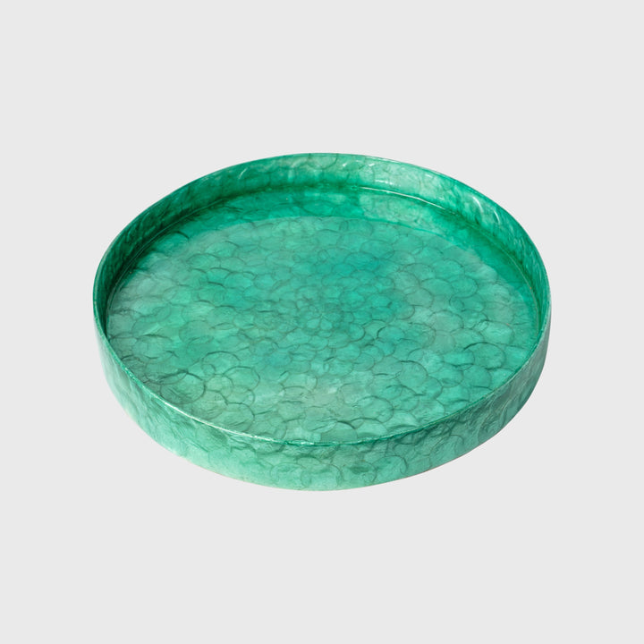 Small Capiz Tray, Emerald 