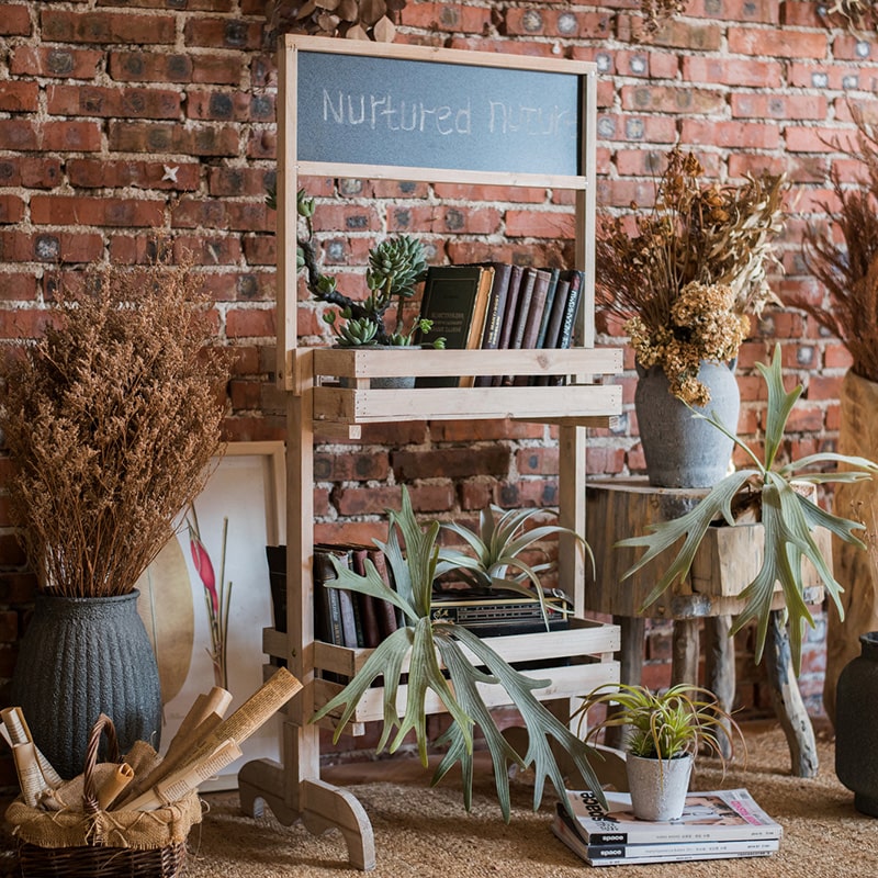 Two Tire Plant Stand with Chalkboard