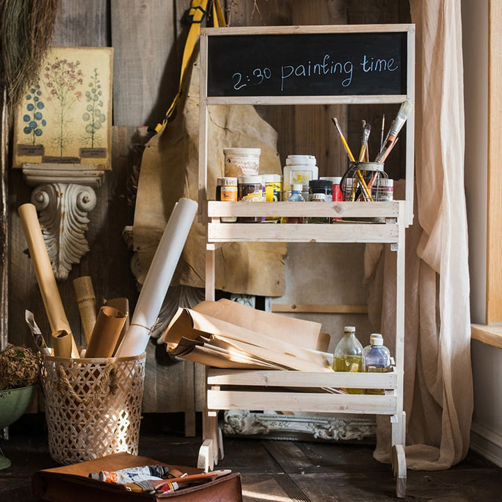 Two Tire Plant Stand with Chalkboard