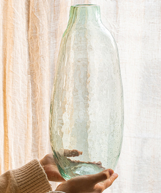 Large Artisan Glass Irregular Shape Vase