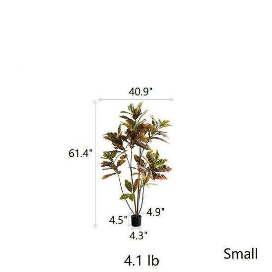 Large Leaf Artificial Croton Tree In Pot