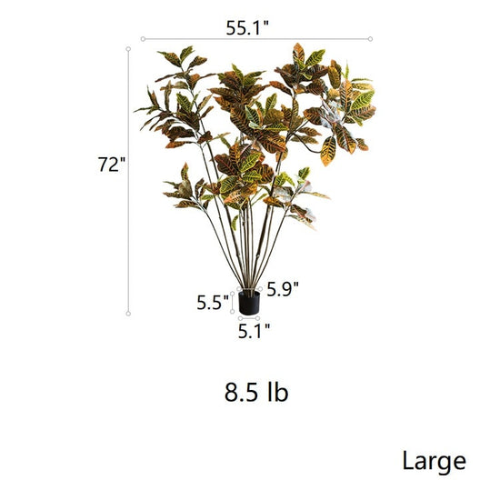 Large Leaf Artificial Croton Tree In Pot