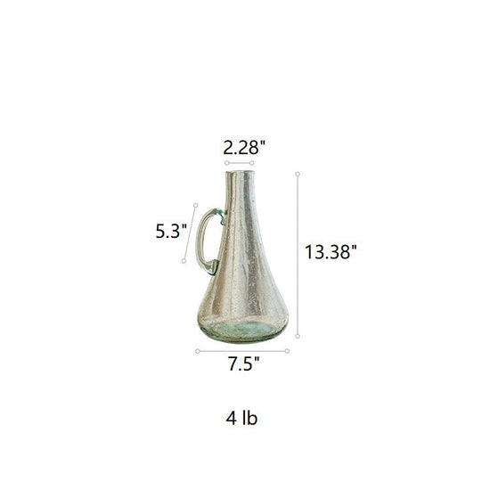 Small Openning Bubble Glass Kettle Vase 13" Tall