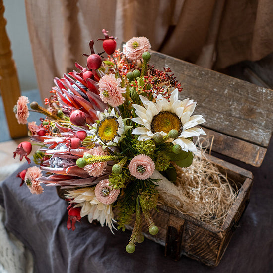 Rust Pink Spring Farm Bouquet 16" Tall