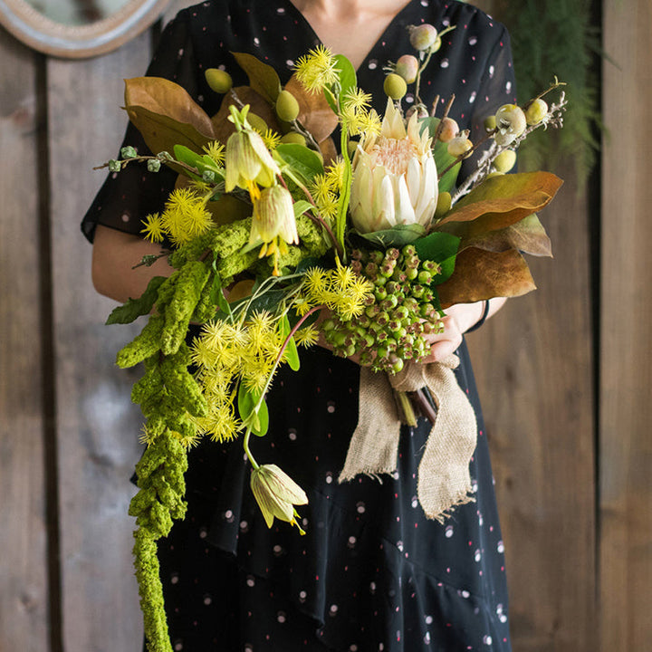 Protea in the Greenery Designers Artificial Bouquet 25" Tall