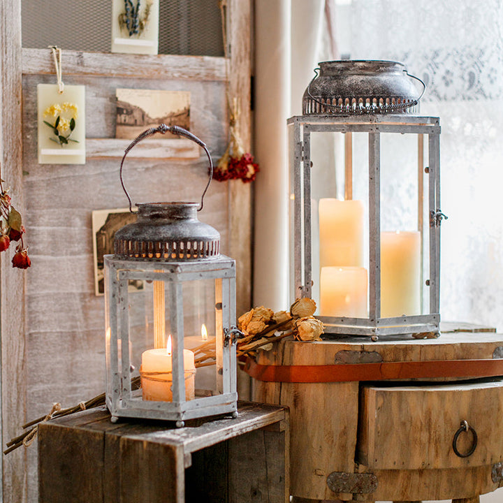 Glass Metal Lantern Candle Holder