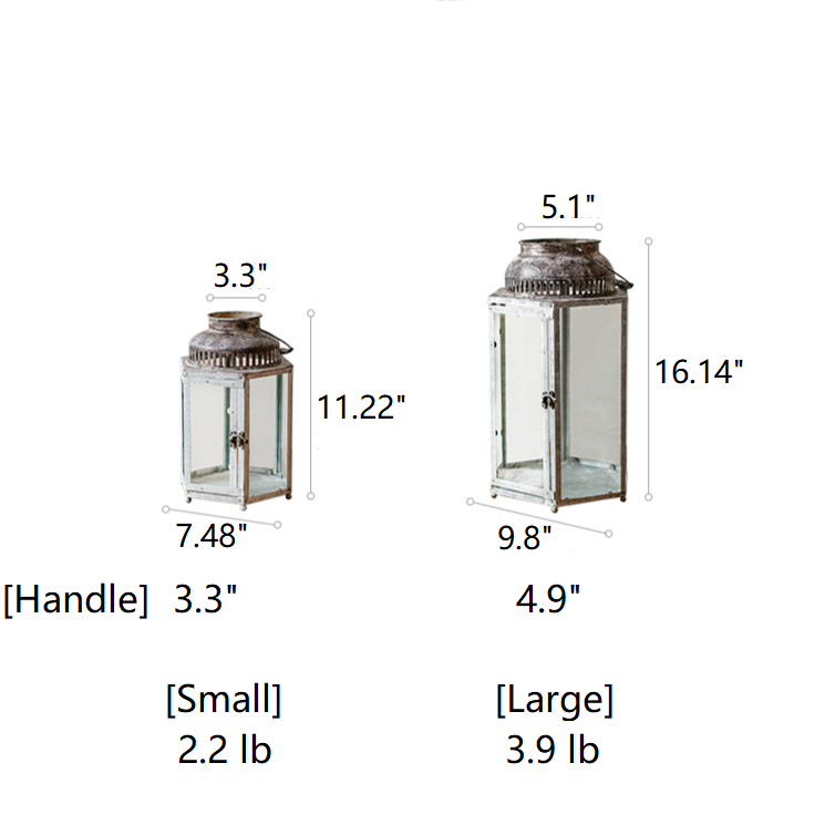 Glass Metal Lantern Candle Holder