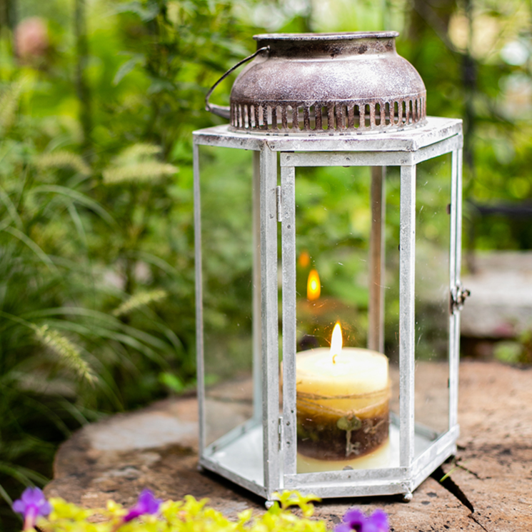 Glass Metal Lantern Candle Holder