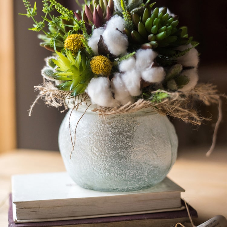 Hand Blown Glass Foggy Glass Vase