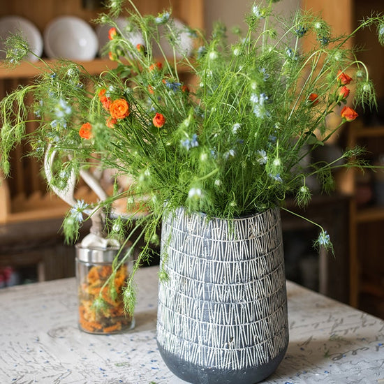 Geometry Line Ceramic Stoneware Flower Pot