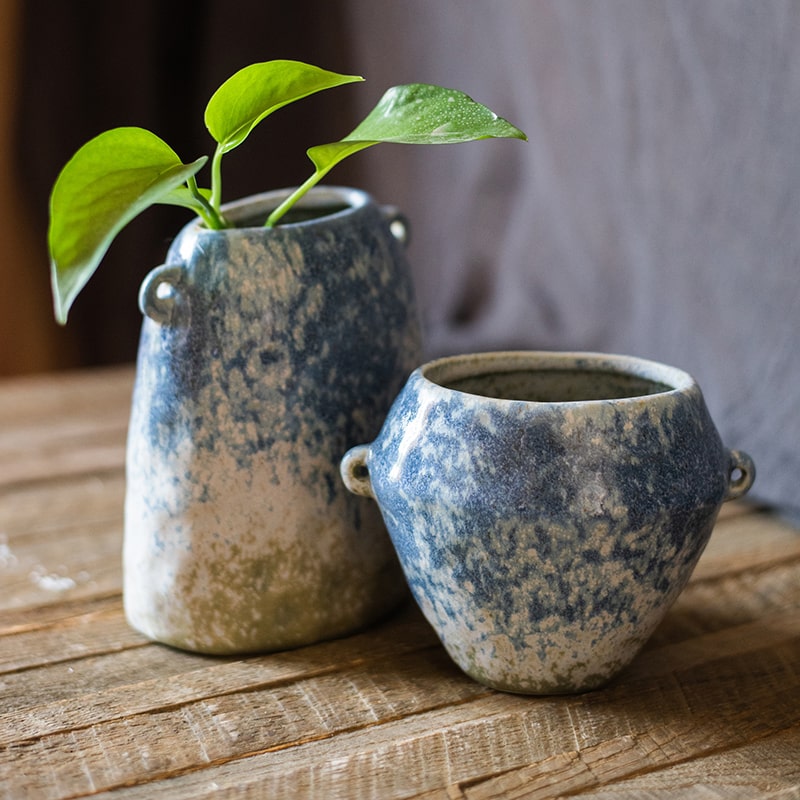 Kiln Glazed Blue Vase