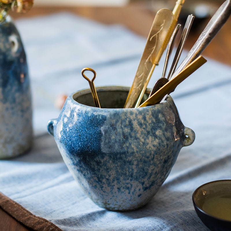 Kiln Glazed Blue Vase