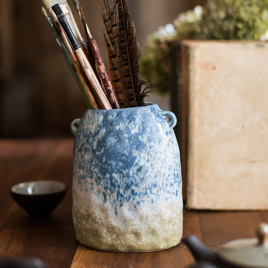 Kiln Glazed Blue Vase