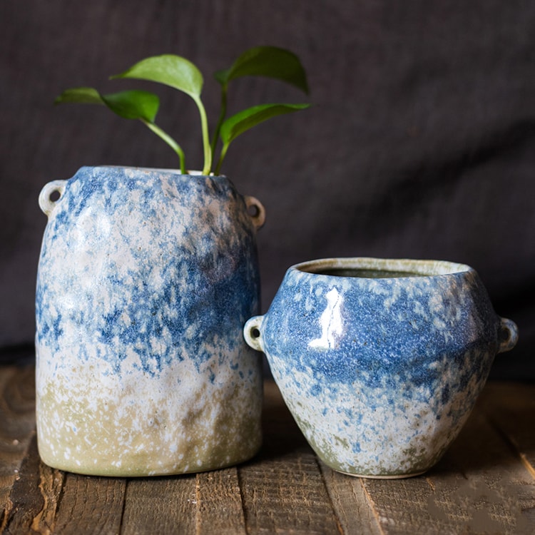 Kiln Glazed Blue Vase