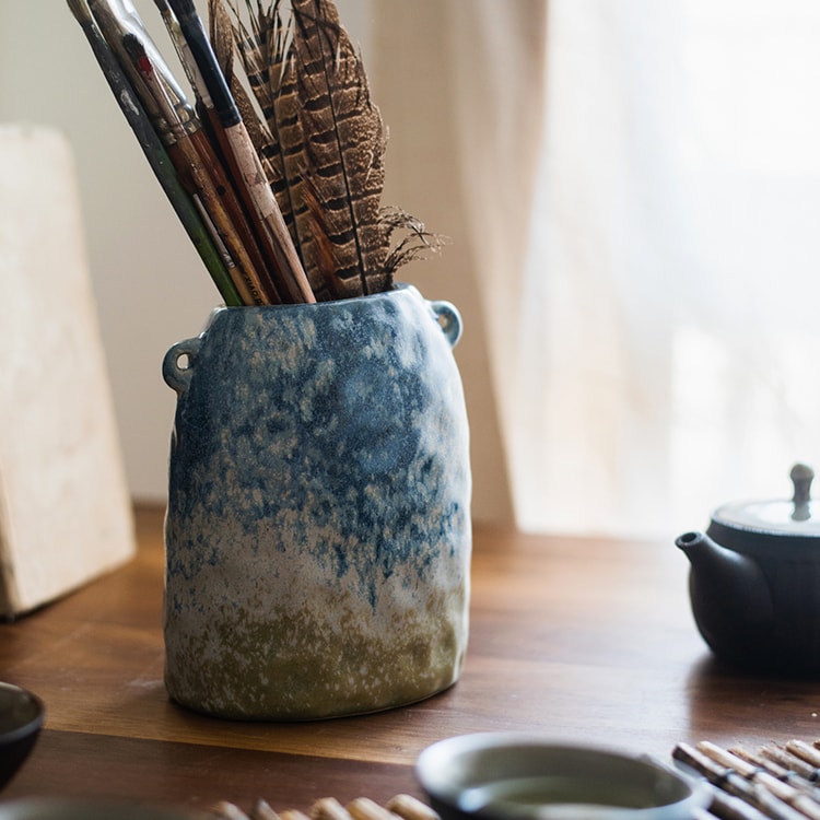 Kiln Glazed Blue Vase