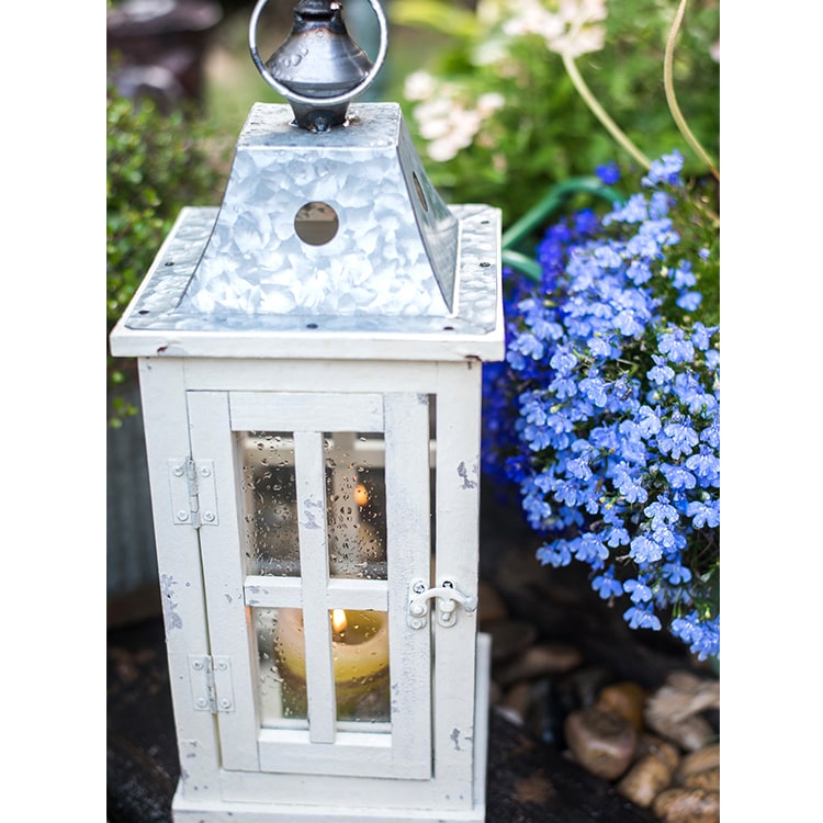 Lantern House Candle Holder in White