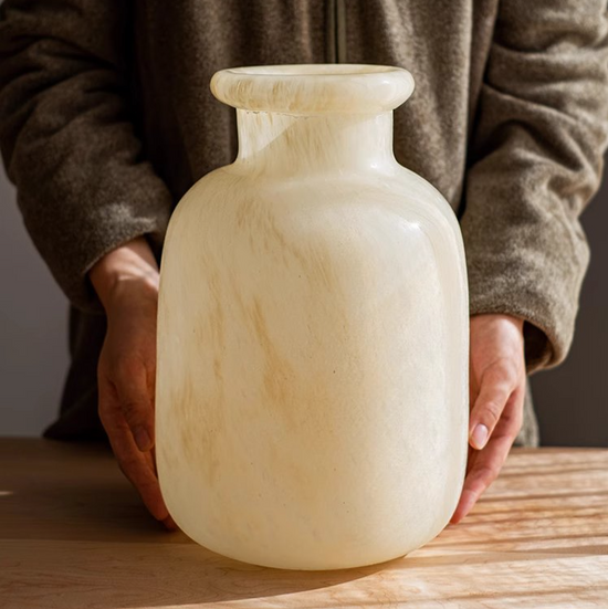 Large Matte Frosted Glass Vase